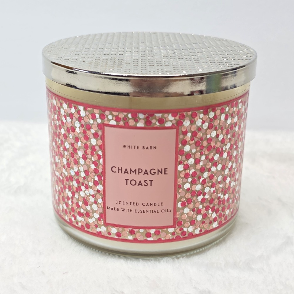Bath and Body Works CHAMPAGNE TOAST 3-Wick Scented Candle ~ 14.5 oz. White Barn
